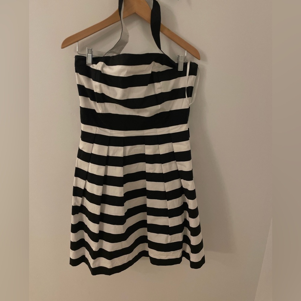WHBM striped dress with removable halter - can be strapless